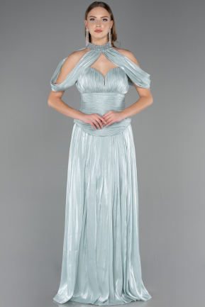 Robe de Soirée Longue Mousseline Menthe ABU6640