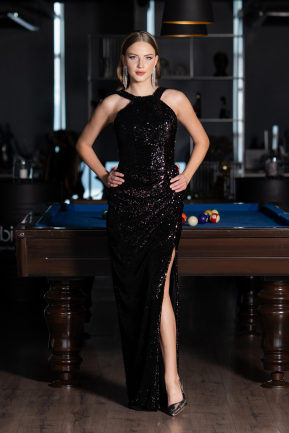 Robe de Soirée Longue Noir ABU6662