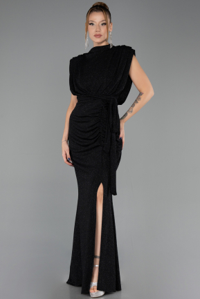 Robe de Soirée Grande Taille Longue Noir ABU6690