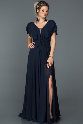 Robe de Fiançaille Longue Bleu Marine ABU032