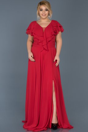 Robe Grande Taille Longue Rouge ABU032