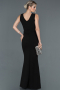 Robe de Soirée Longue Noir-Argent ABU1190