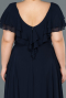Robe Grande Taille Longue Bleu Marine ABU032