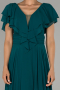 Robe de Fiançaille Longue Vert Fonce ABU032