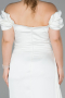 Robe de Soirée Grande Taille Satin Longue Blanc ABU1626