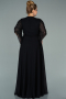 Robe de Soirée Grande Taille Longue Mousseline Noir ABU2071