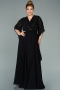 Robe de Soirée Grande Taille Longue Mousseline Noir ABU2071