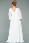 Robe Grande Taille Mousseline Longue Blanc ABU1988