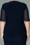 Robe de Soirée Grande Taille Courte Mousseline Bleu Marine ABK1299