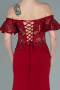 Robe de Soirée Longue Dantelle Rouge Bordeaux ABU2261