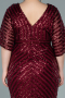 Robe de Soirée Grande Taille Longue Rouge Bordeaux ABU2309