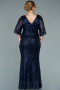 Robe de Soirée Grande Taille Longue Bleu Marine ABU2309