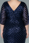 Robe de Soirée Grande Taille Longue Bleu Marine ABU2309