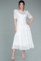 Tenue de Soirée Midi Dantelle Blanc ABK1388
