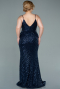 Robe De Soirée Grande Taille Longue Bleu Marine ABU1661