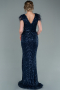 Robe de Soirée Longue Bleu Marine ABU881
