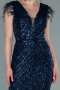 Robe de Soirée Longue Bleu Marine ABU881