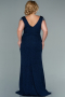 Robe de Soirée Grande Taille Longue Bleu Marine ABU2438