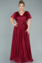 Robe De Soirée Grande Taille Longue Rouge Bordeaux ABU2498