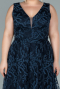 Robe de Soirée Grande Taille Longue Bleu Marine ABU2537