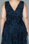 Robe de Soirée Grande Taille Longue Bleu Marine ABU2537