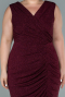 Robe de Soirée Grande Taille Midi Rouge Bordeaux ABK1492