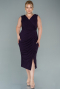 Robe de Soirée Grande Taille Midi Violet Foncé ABK1492