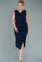 Robe de Soirée Grande Taille Midi Bleu Marine ABK1492