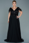 Robe de Soirée Grande Taille Longue Noir ABU828