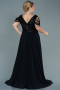 Robe de Soirée Grande Taille Longue Noir ABU828