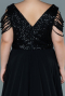 Robe de Soirée Grande Taille Longue Noir ABU828