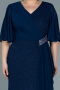 Robe de Soirée Grande Taille Longue Bleu Marine ABU2651
