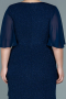 Robe de Soirée Grande Taille Longue Bleu Marine ABU2651