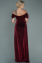 Robe de Soirée Longue Rouge Bordeaux ABU2657