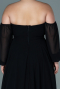 Robe de Soirée Grande Taille Longue Mousseline Noir ABU2597