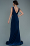 Robe de Soirée Longue Bleu Marine ABU2702