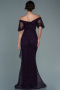 Robe De Soirée Dantelle Longue Violet ABU2427