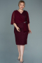 Robe de Soirée Grande Taille Midi Rouge Bordeaux ABK1610