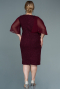 Robe de Soirée Grande Taille Midi Rouge Bordeaux ABK1610