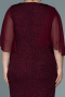 Robe de Soirée Grande Taille Midi Rouge Bordeaux ABK1610