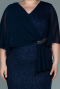 Robe de Soirée Grande Taille Midi Bleu Marine ABK1610