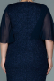 Robe de Soirée Grande Taille Midi Bleu Marine ABK1610
