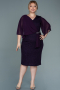 Robe de Soirée Grande Taille Midi Violet Foncé ABK1610