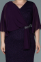 Robe de Soirée Grande Taille Midi Violet Foncé ABK1610