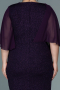 Robe de Soirée Grande Taille Midi Violet Foncé ABK1610