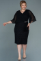 Robe de Soirée Grande Taille Midi Noir ABK1610