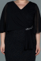 Robe de Soirée Grande Taille Midi Noir ABK1610