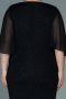 Robe de Soirée Grande Taille Midi Noir ABK1610