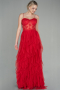 Robe de Soirée Longue Rouge ABU2822