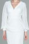 Robe de Soirée Longue Mousseline Blanc ABU2818